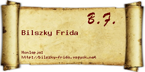 Bilszky Frida névjegykártya